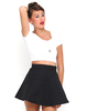 Motel Miss Skater Skirt in Black Damask