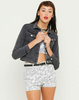 Motel Mizzy Denim Hot Pants in Paisley Grey