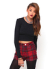 Motel Mizzy Short in Corduroy Tartan Red
