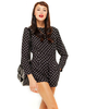 Motel Molly Long Sleeve Jumpsuit in Black Polka Dot