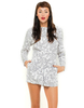 Motel Molly Long Sleeve Jumpsuit in Paisley Grey