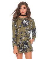 Motel Molly Long Sleeve Playsuit in Kew Khaki