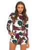Motel Molly Long Sleeve Playsuit in Museum Floral Midnight