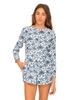 Motel Molly Long Sleeve Playsuit in Wall Paper Blue and White