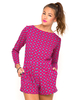 Motel Molly Long Sleeve Playsuit in Windsor Raspberry