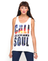 Motel Monroe Oversized Vest in White Cali Print