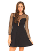 Motel Moonchild Fishnet Dress in Black