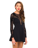 Motel Moonchild Skater Dress in Black Flower
