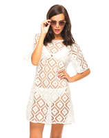 Motel Morgan Oversized Tee Dress in Cream