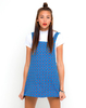 Motel Nadine Cotton Twill Pinafore Dress in Windsor Blue