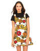 Motel Nadine Pinafore Dress in Museum Floral Ochre