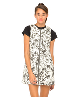 Motel Nance Tunic Dress in Black and White Cherubs