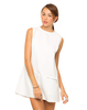 Motel Nancy Shift Dress in White Waffle