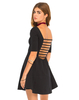 Motel Naomi Strappy Skater Dress in Black