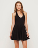 Motel Nessy Halter Neck Skater Dress in Black