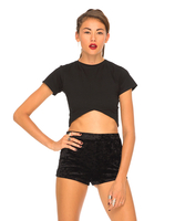 Motel Nita Cut Out Crop Top in Black