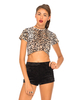 Motel Nita Cut Out Crop Top in Wild Animal Print