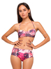 Motel Opal Halter Neck Bikini in Pink Forest print
