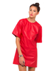 Motel Owl Dress in Red Faux Leather