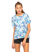 Motel Pacey T Shirt Blouse in Dahlia Blue