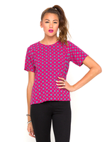 Motel Pacey T Shirt Blouse in Windsor Raspberry