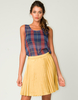 Motel Paige Long Sheer Vest in Navy Check