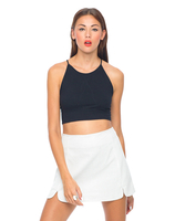 Motel Paige PU Leather Mini Skirt in Cream