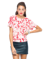 Motel Pandora Boxy Tee in Xerox Daisy Red