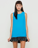 Motel Pandy PU Trim Mini Dress in Azure Blue