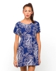 Motel Patience Babydoll Dress in Huge Paisley Blue