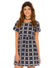 Motel Patience Babydoll Dress in Plaid Navy