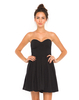 Motel Pearl Strapless Pleated Dress in Black