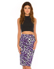 Motel Pencil High Waisted Midi Skirt in Leopard Purple