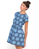 Motel Penny Babydoll Dress in Mandala Blue