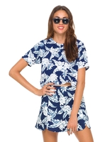 Motel Peri Mini Skirt in Dahlia Navy