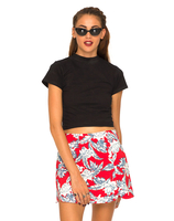 Motel Peri Mini Skirt in Dahlia Red