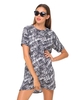 Motel Petal Shift Dress in Cross Hatch Black and White