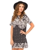 Motel Petal Shift Dress in Nouveau Black