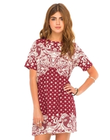 Motel Petal Shift Dress in Nouveau Oxblood