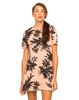 Motel Petal Shift Dress in Two Tone Floral Peach