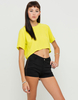 Motel Petro Box Crop Top in Citrus Yellow