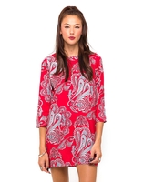 Motel Petulia Shift Dress in Huge Paisley Red