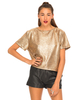 Motel Plazma Top in Crackle Rose Gold