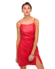 Motel Quail Strappy Dress in Red Faux Leather