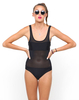 Motel Queenie Mesh Panel Swimsuit in Black
