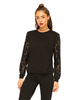 Motel Rina Lace Sweatshirt in Black