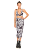 Motel Ripple Neoprene High Waisted Midi Skirt in Ripple Floral Grey