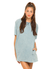 Motel Saffron Shift Dress in Blue Wash Denim