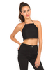 Motel Sally Halter Neck in Honeycombe Black Spandex