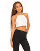 Motel Sally Halter Neck in Honeycombe White Spandex